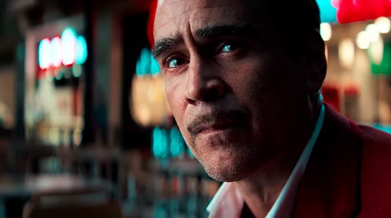 A cinematic still from Ballad of a Small Player, shot on Coral Anamorphic lenses by James Friend ASC, BSC and directed by Edward Berger, featuring a rich anamorphic look with soft flares and textured contrast.